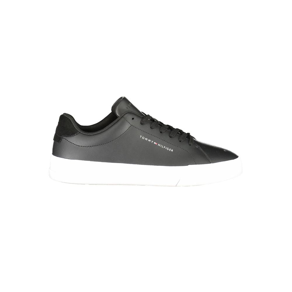Tommy Hilfiger Black Leather Men Sneaker - Beyzy Store - Tommy Hilfiger