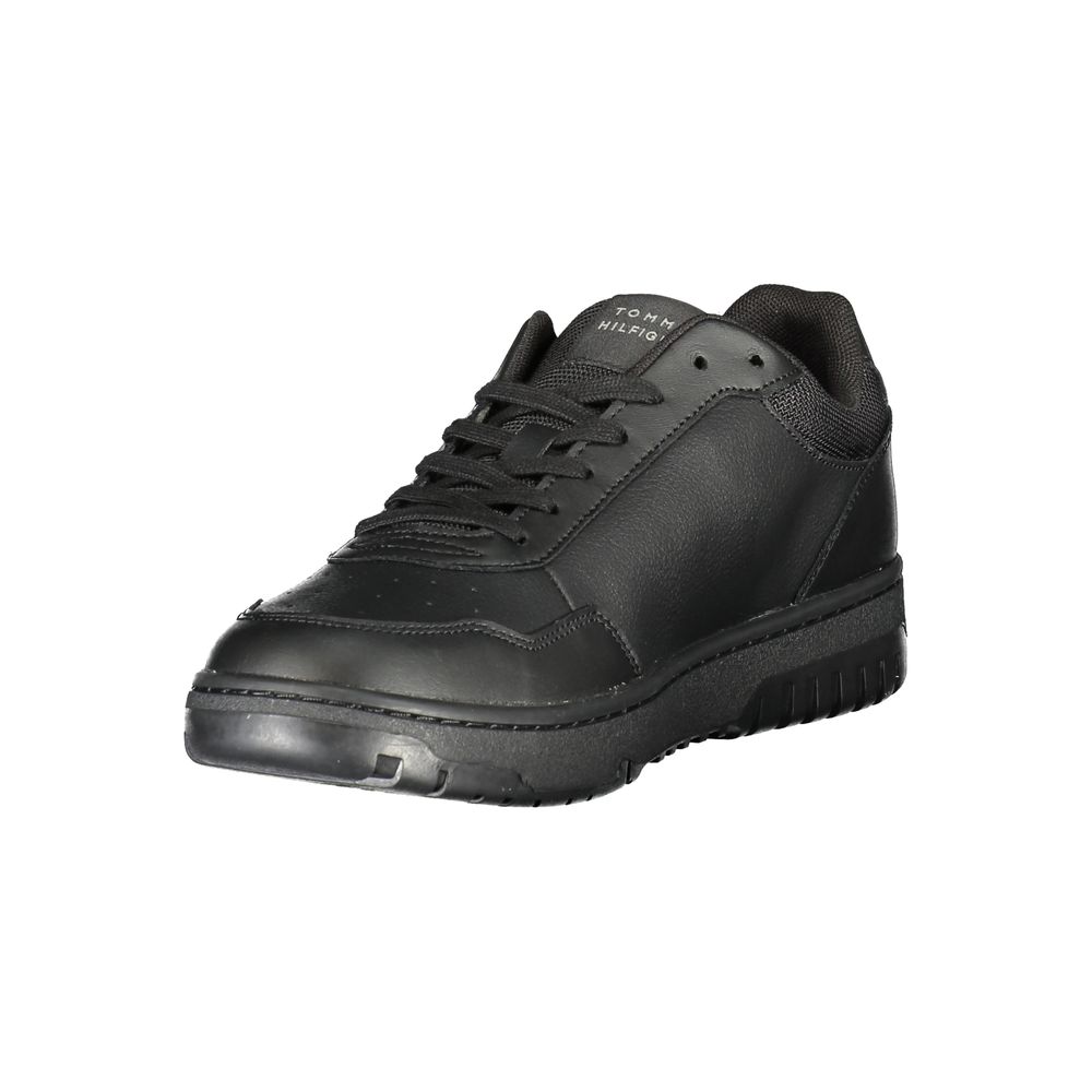 Tommy Hilfiger Black Leather Men Sneaker - Beyzy Store - Tommy Hilfiger