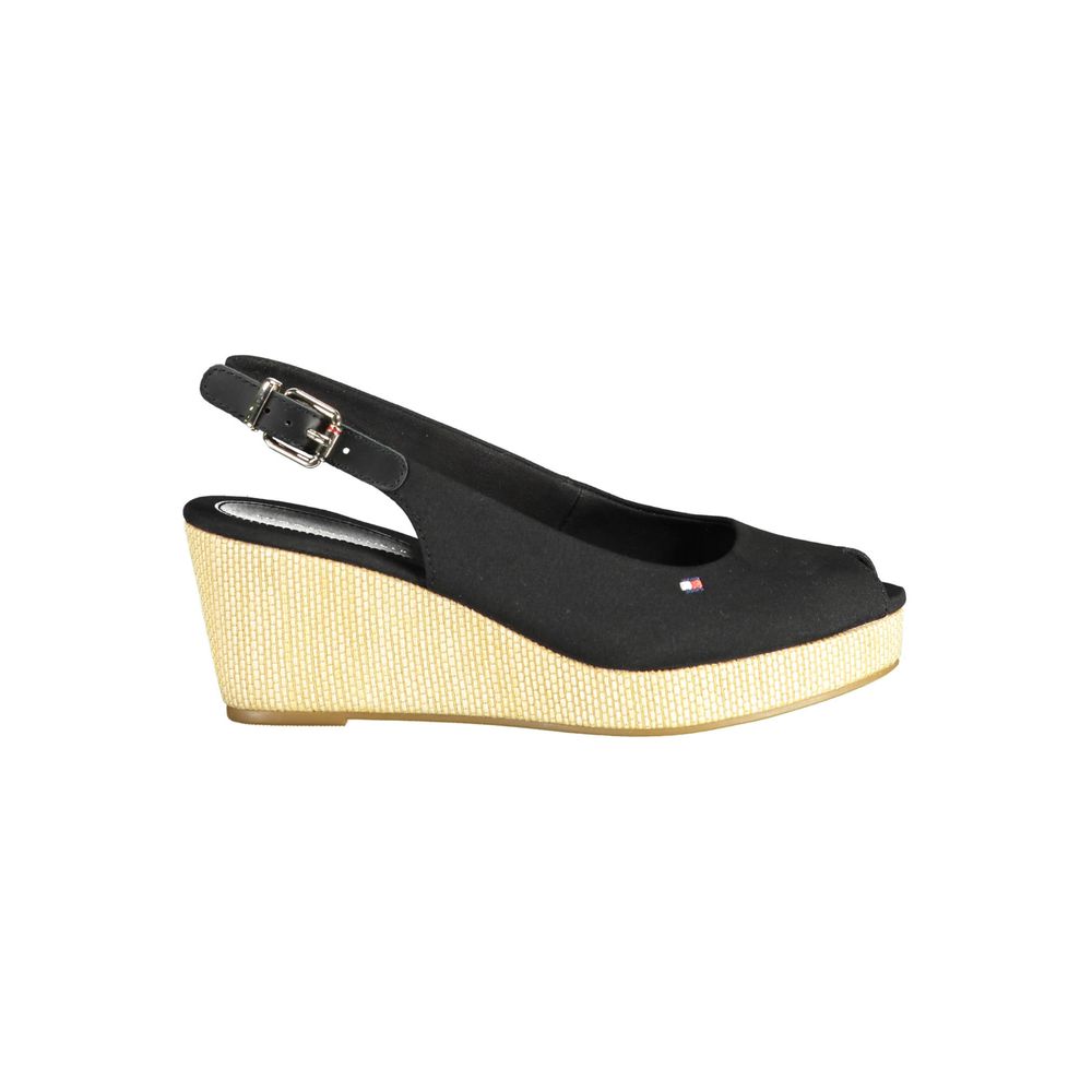 Tommy Hilfiger Black Leather Women Sandal - Beyzy Store - Tommy Hilfiger