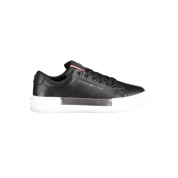 Tommy Hilfiger Black Leather Women Sneaker - Beyzy Store - Tommy Hilfiger