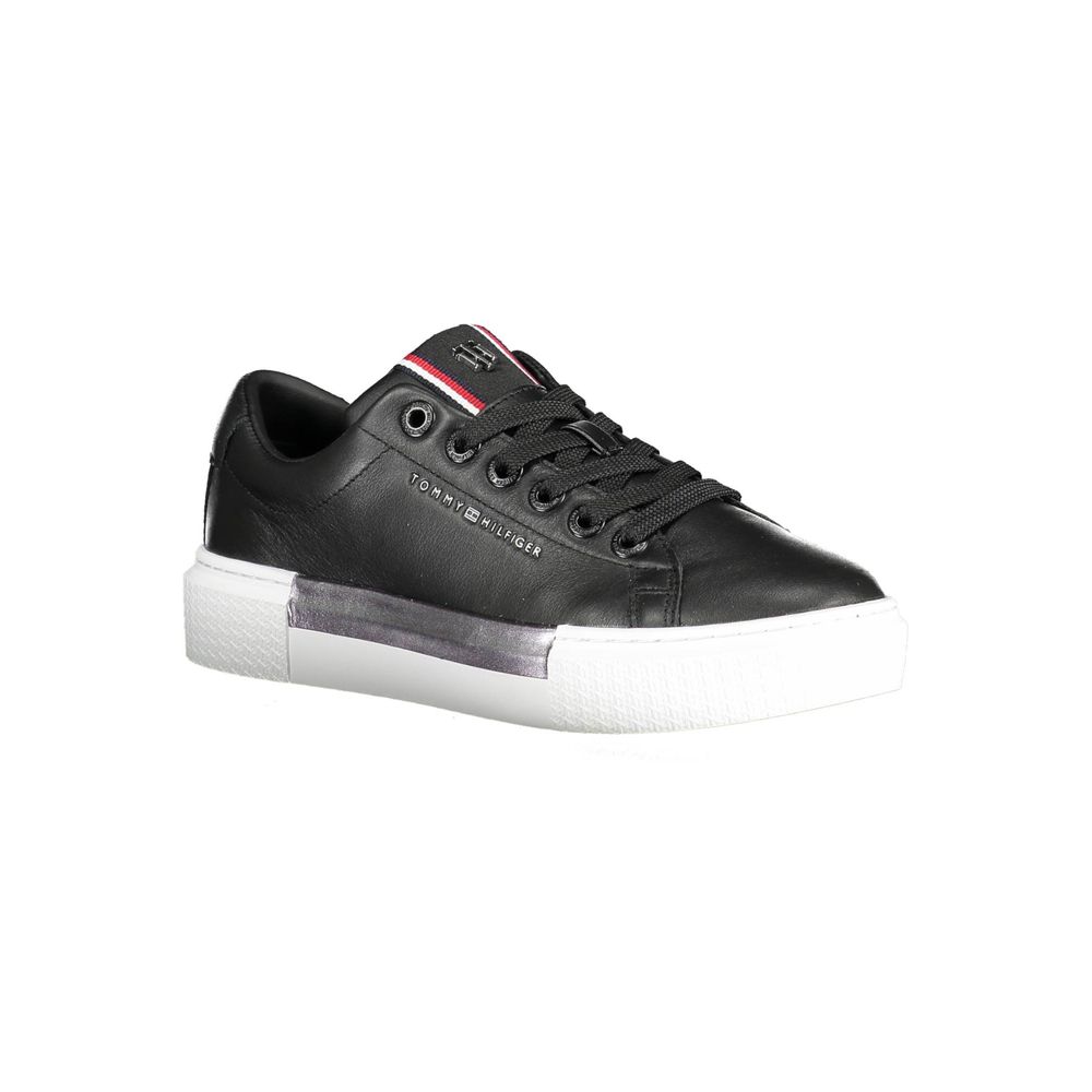 Tommy Hilfiger Black Leather Women Sneaker - Beyzy Store - Tommy Hilfiger