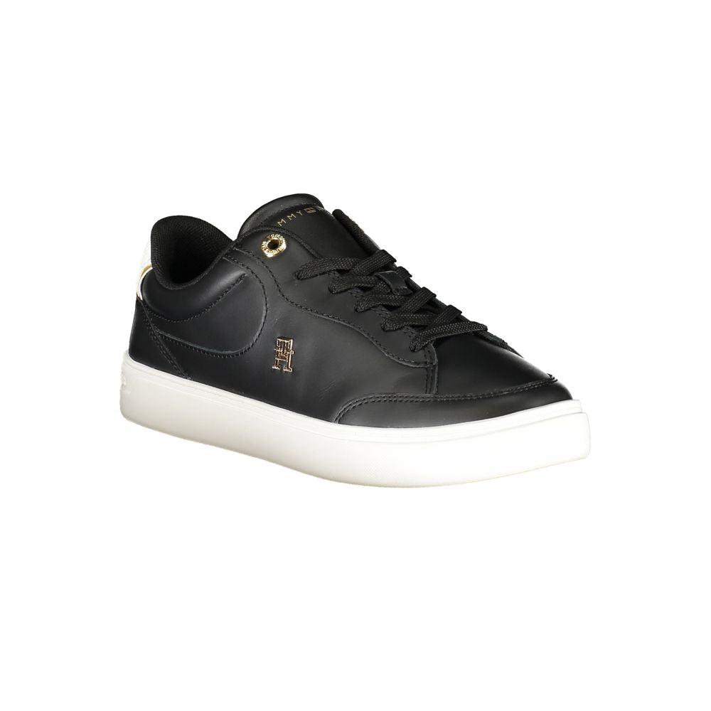 Tommy Hilfiger Black Leather Women Sneaker - Beyzy Store - Tommy Hilfiger