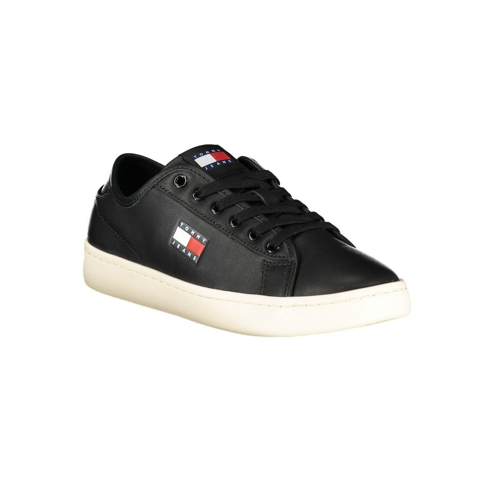 Tommy Hilfiger Black Leather Women's Sneaker - Beyzy Store - Tommy Hilfiger