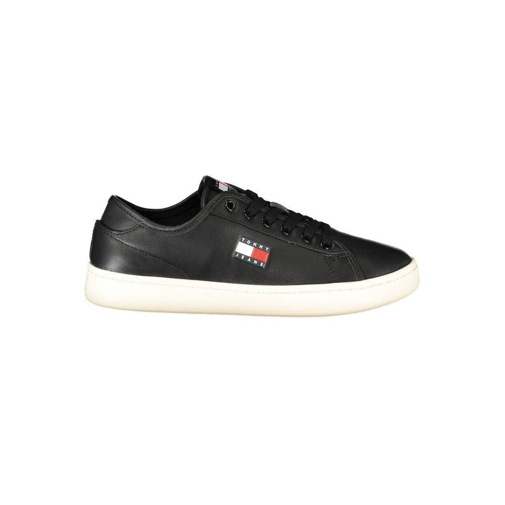 Tommy Hilfiger Black Leather Women's Sneaker - Beyzy Store - Tommy Hilfiger