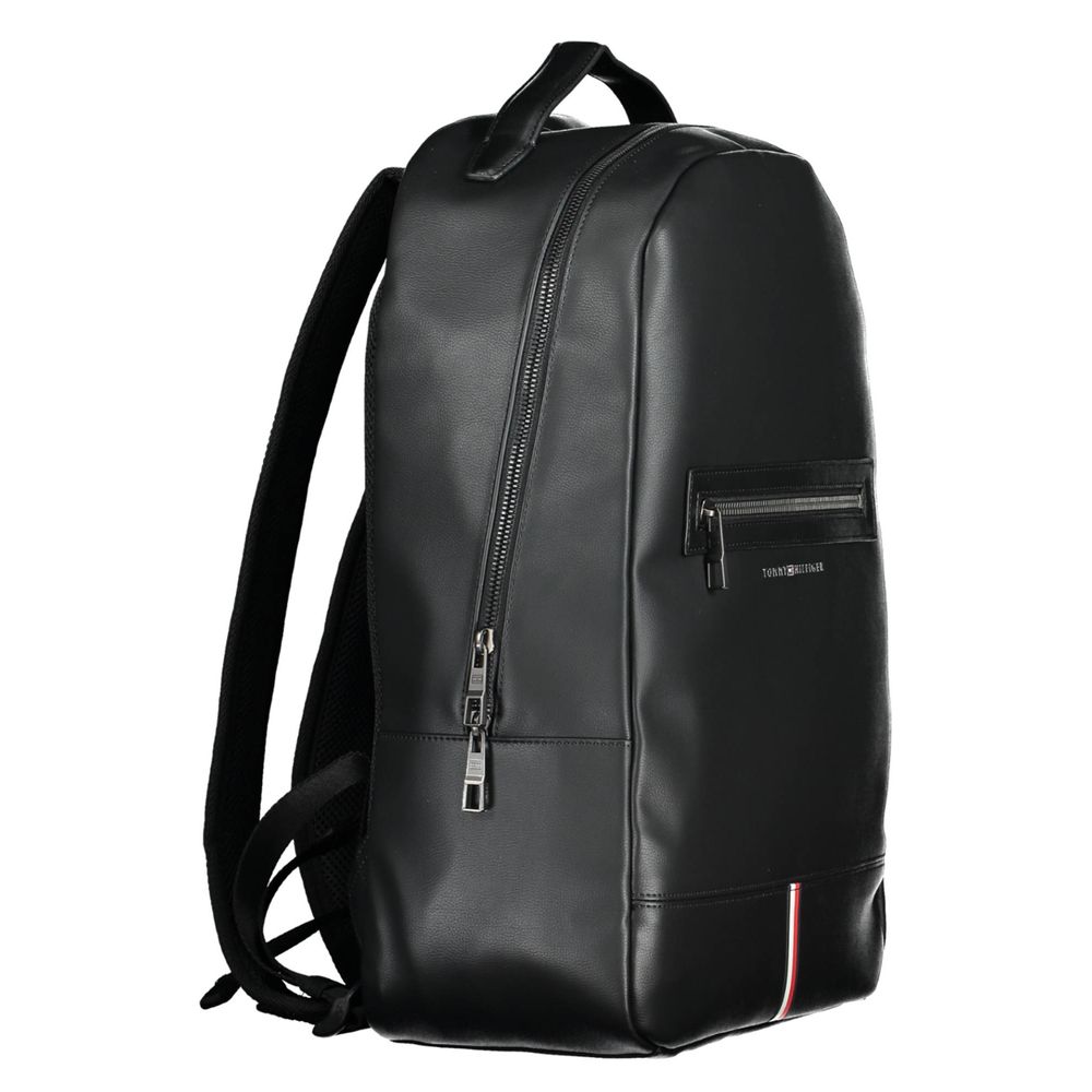 Tommy Hilfiger Black Polyethylene Men Backpack - Beyzy Store - Tommy Hilfiger