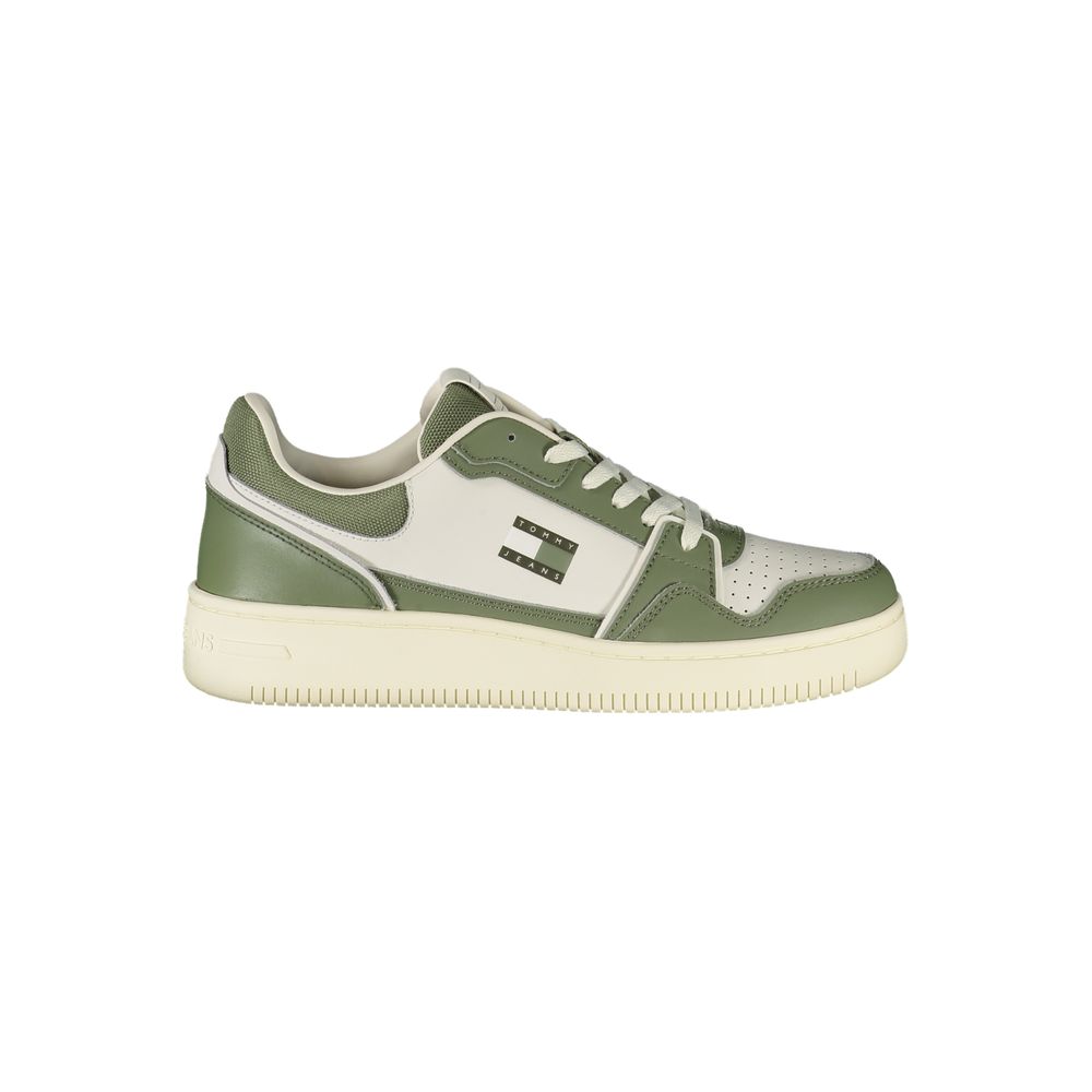 Tommy Hilfiger Green Leather Men Sneaker - Beyzy Store - Tommy Hilfiger