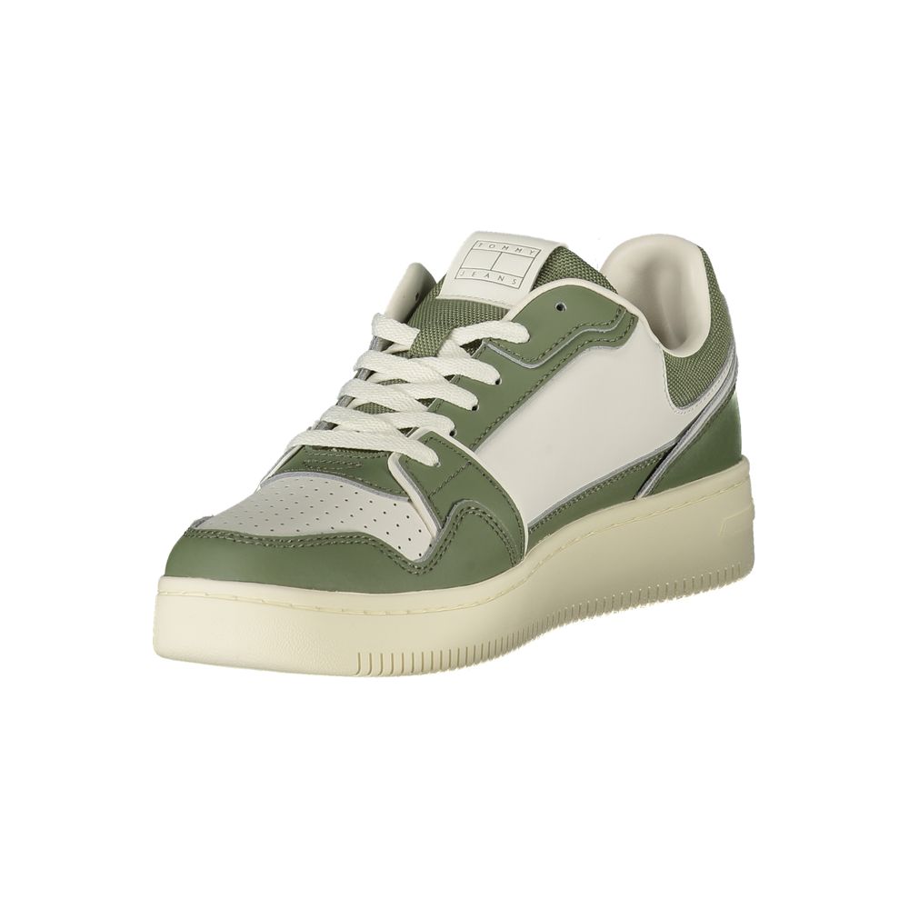 Tommy Hilfiger Green Leather Men Sneaker - Beyzy Store - Tommy Hilfiger