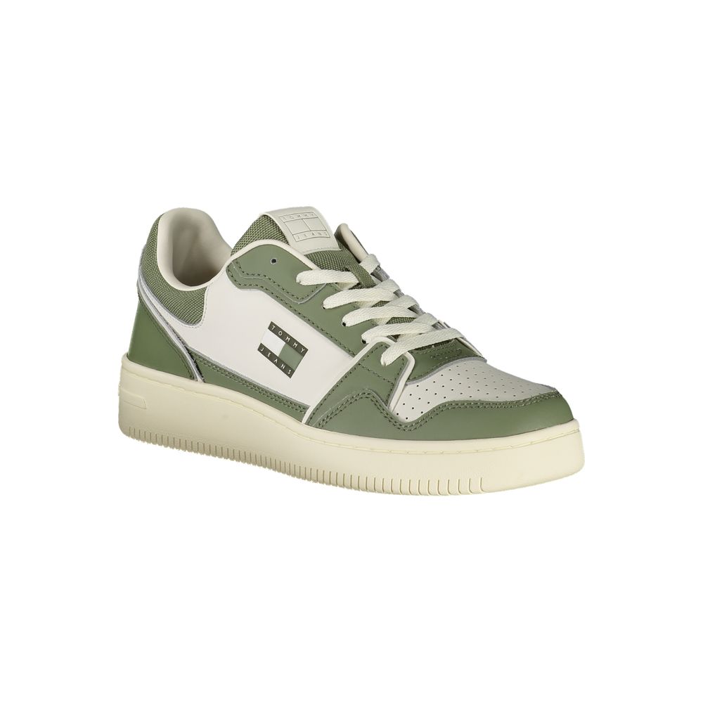 Tommy Hilfiger Green Leather Men Sneaker - Beyzy Store - Tommy Hilfiger