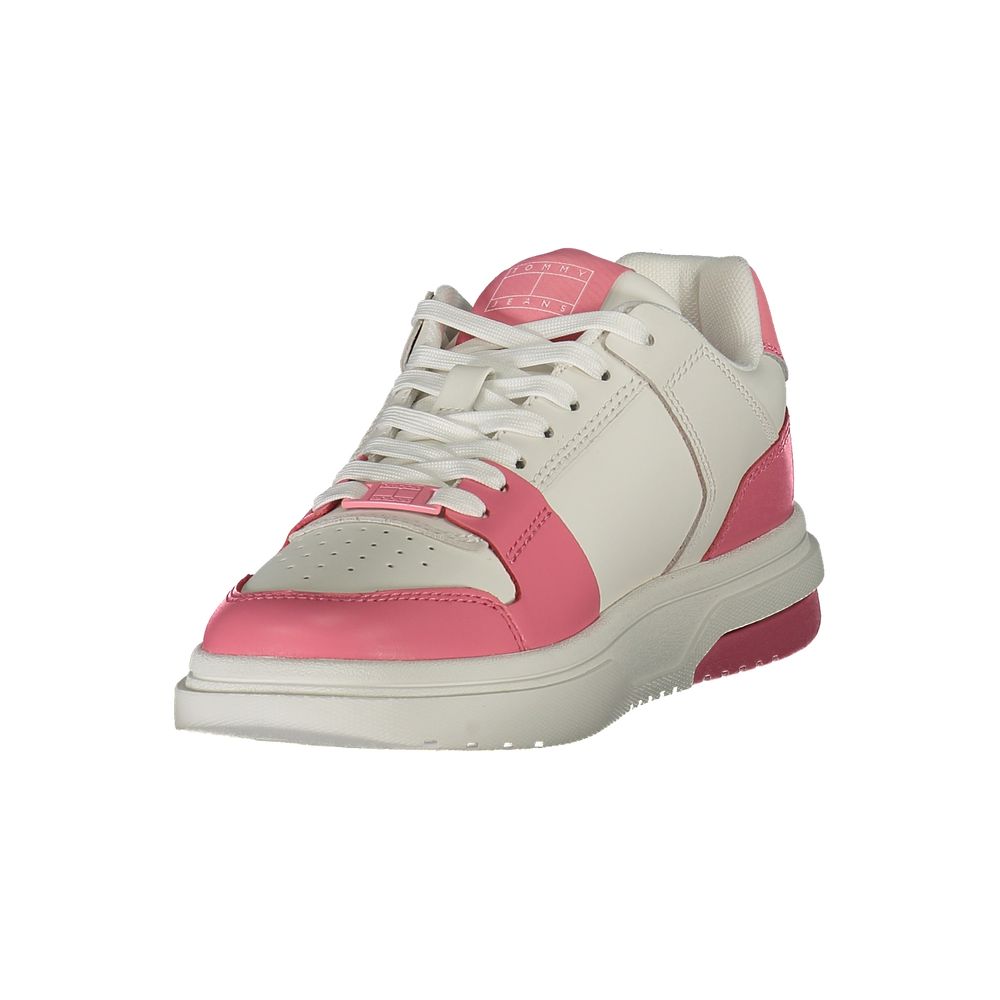 Tommy Hilfiger Pink Leather Women Sneaker - Beyzy Store - Tommy Hilfiger