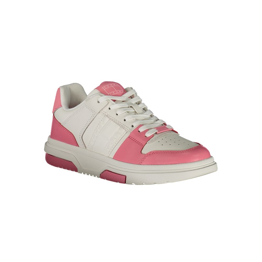 Tommy Hilfiger Pink Leather Women Sneaker - Beyzy Store - Tommy Hilfiger