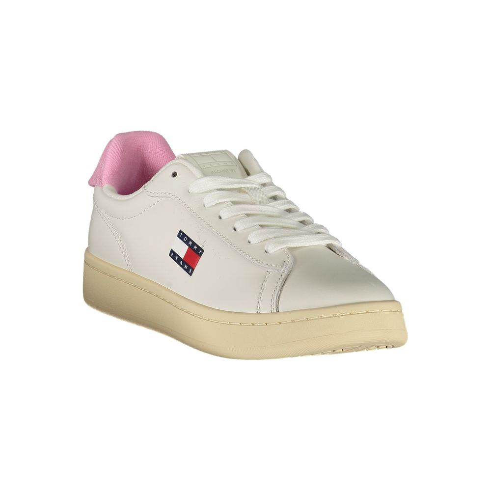 Tommy Hilfiger White Leather Women Sneaker - Beyzy Store - Tommy Hilfiger