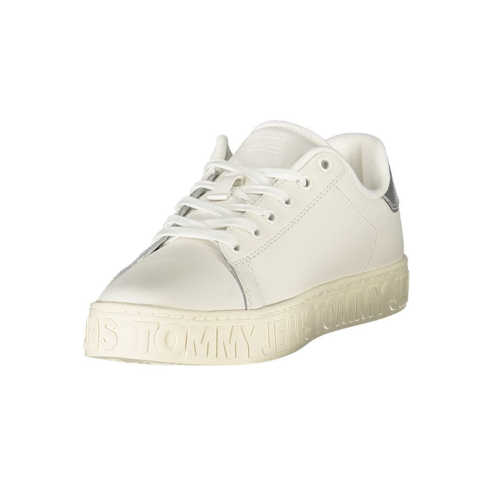 Tommy Hilfiger White Leather Women Sneaker - Beyzy Store - Tommy Hilfiger