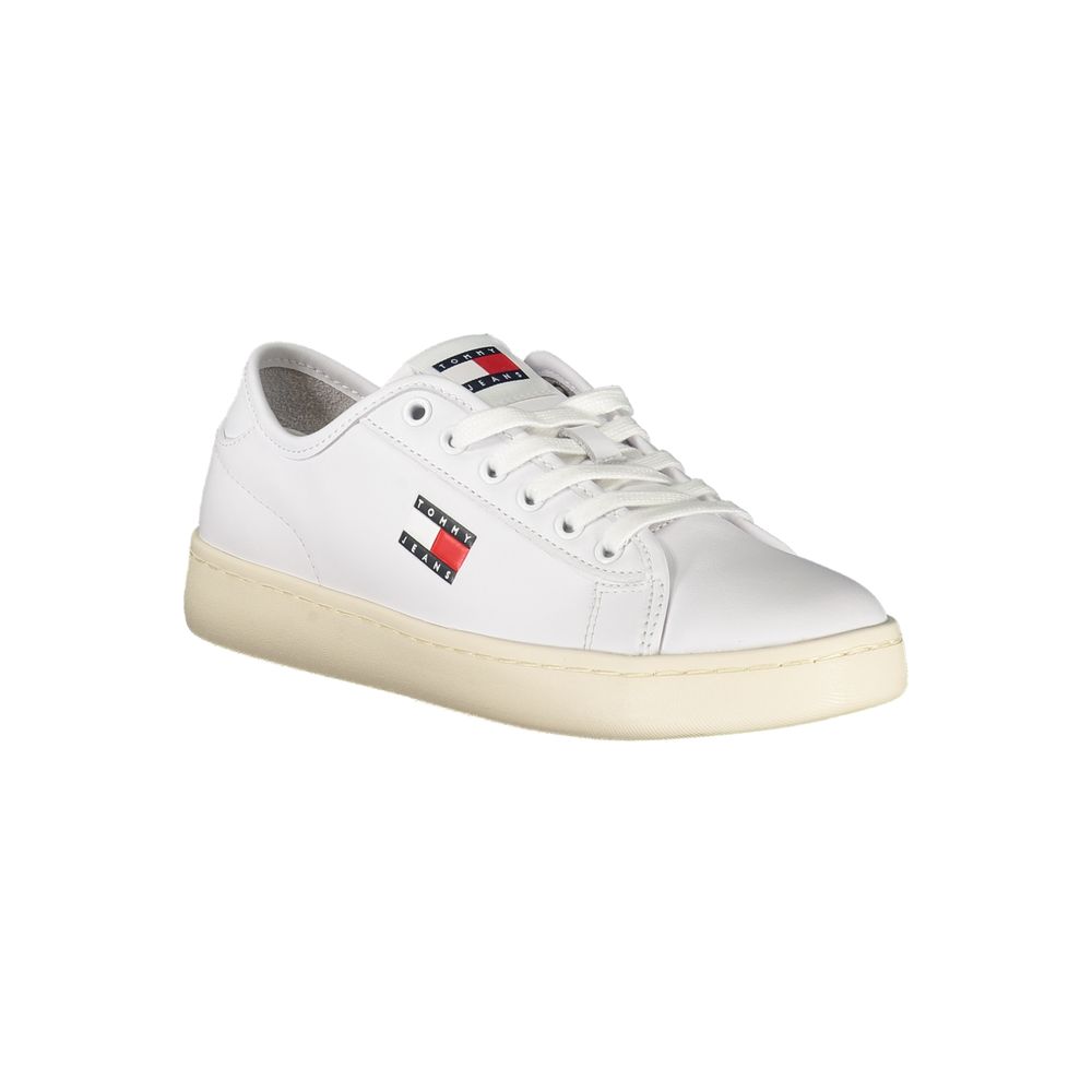 Tommy Hilfiger White Leather Women Sneaker - Beyzy Store - Tommy Hilfiger