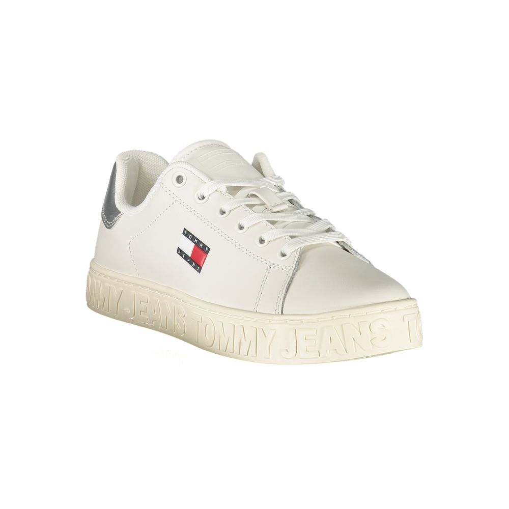 Tommy Hilfiger White Leather Women Sneaker - Beyzy Store - Tommy Hilfiger