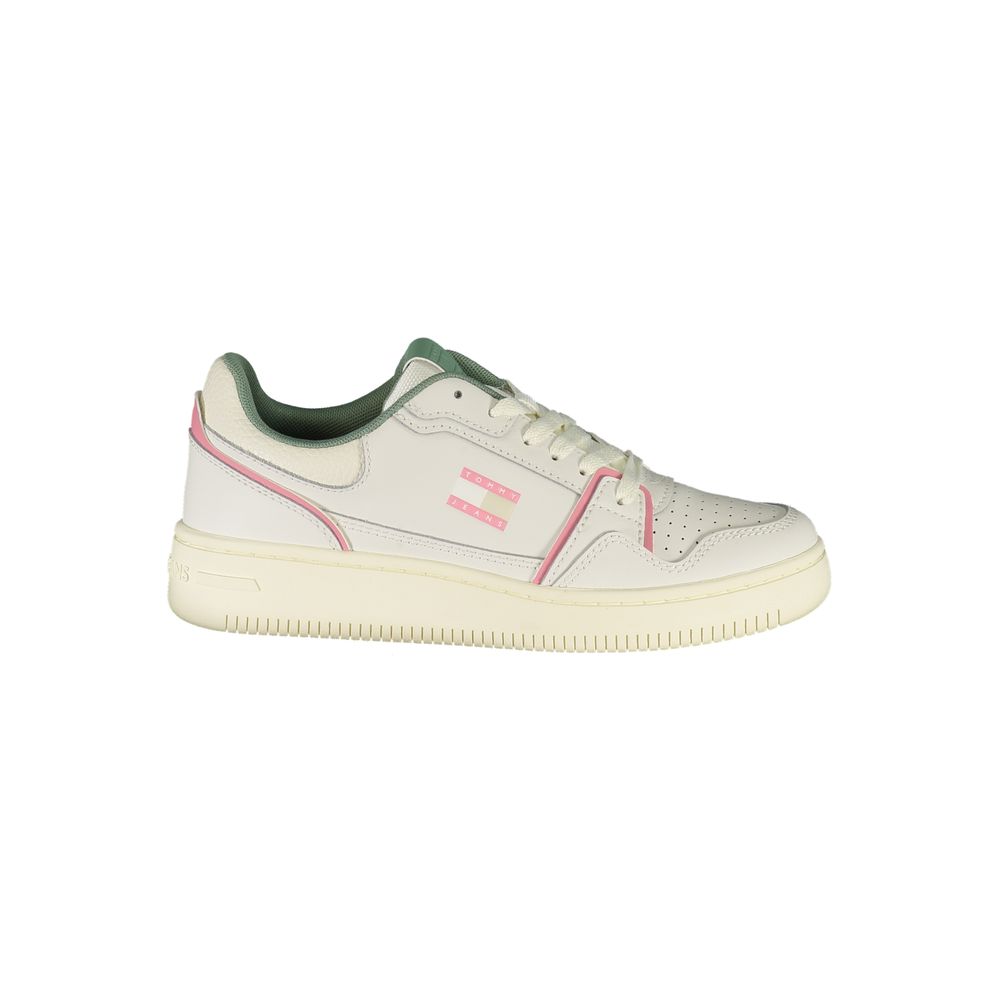 Tommy Hilfiger White Leather Women Sneaker - Beyzy Store - Tommy Hilfiger