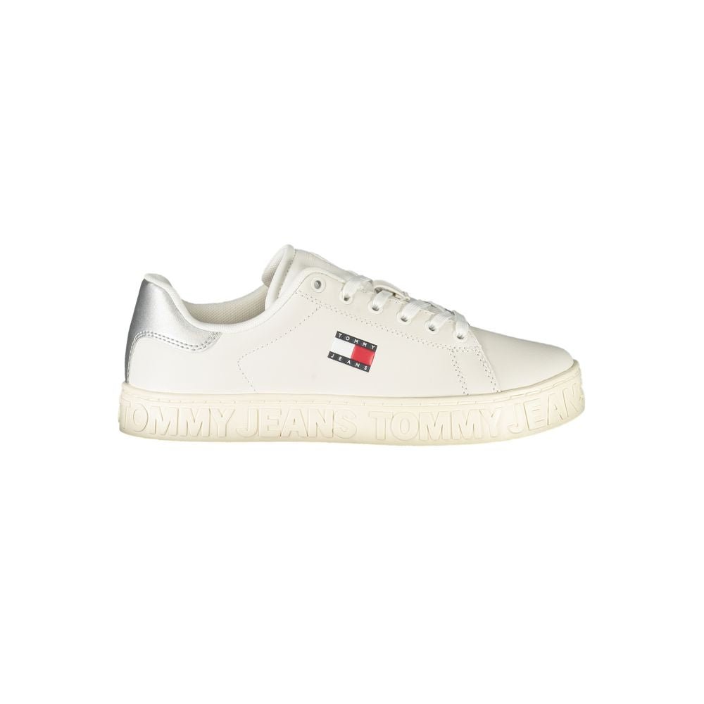 Tommy Hilfiger White Leather Women Sneaker - Beyzy Store - Tommy Hilfiger