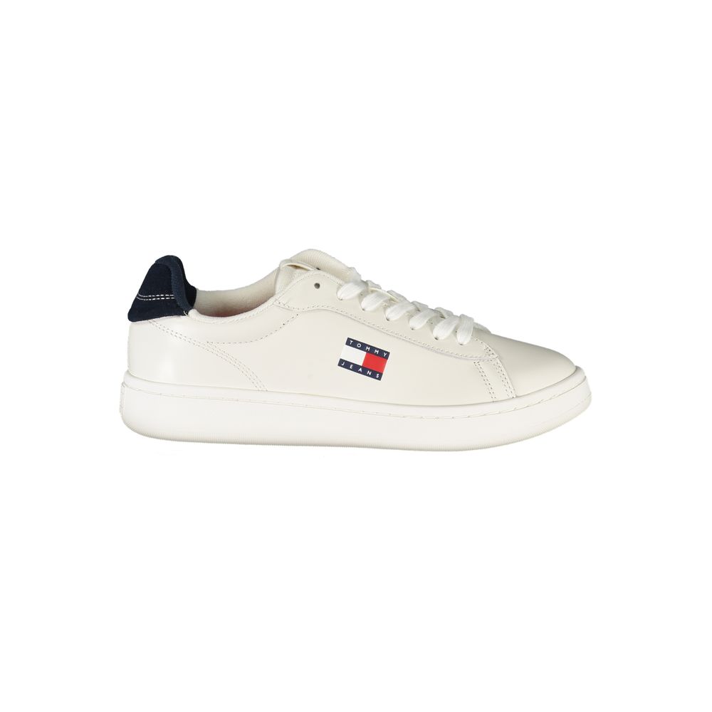 Tommy Hilfiger White Leather Women Sneaker - Beyzy Store - Tommy Hilfiger
