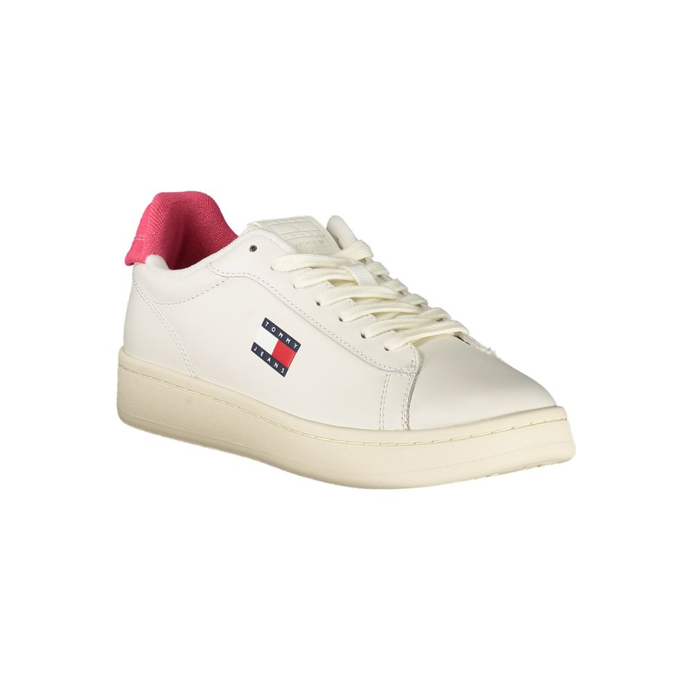 Tommy Hilfiger White Leather Women Sneaker - Beyzy Store - Tommy Hilfiger