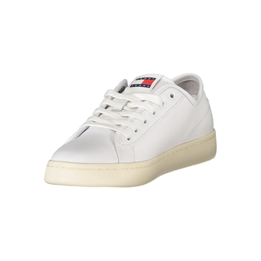 Tommy Hilfiger White Leather Women Sneaker - Beyzy Store - Tommy Hilfiger