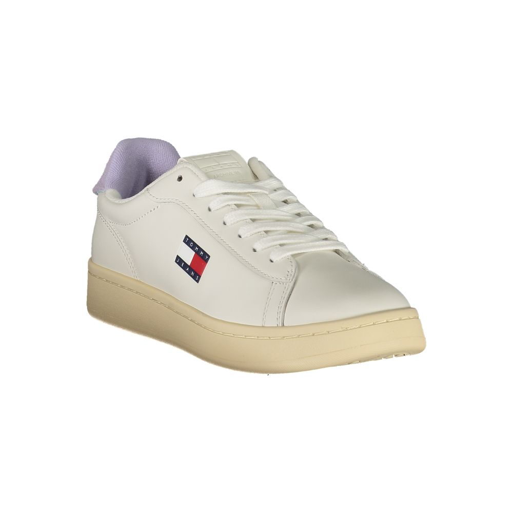 Tommy Hilfiger White Leather Women Sneaker - Beyzy Store - Tommy Hilfiger