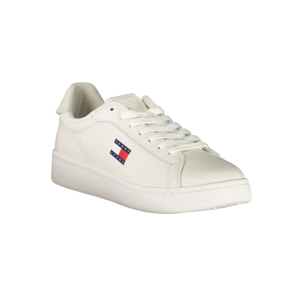 Tommy Hilfiger White Leather Women Sneaker - Beyzy Store - Tommy Hilfiger