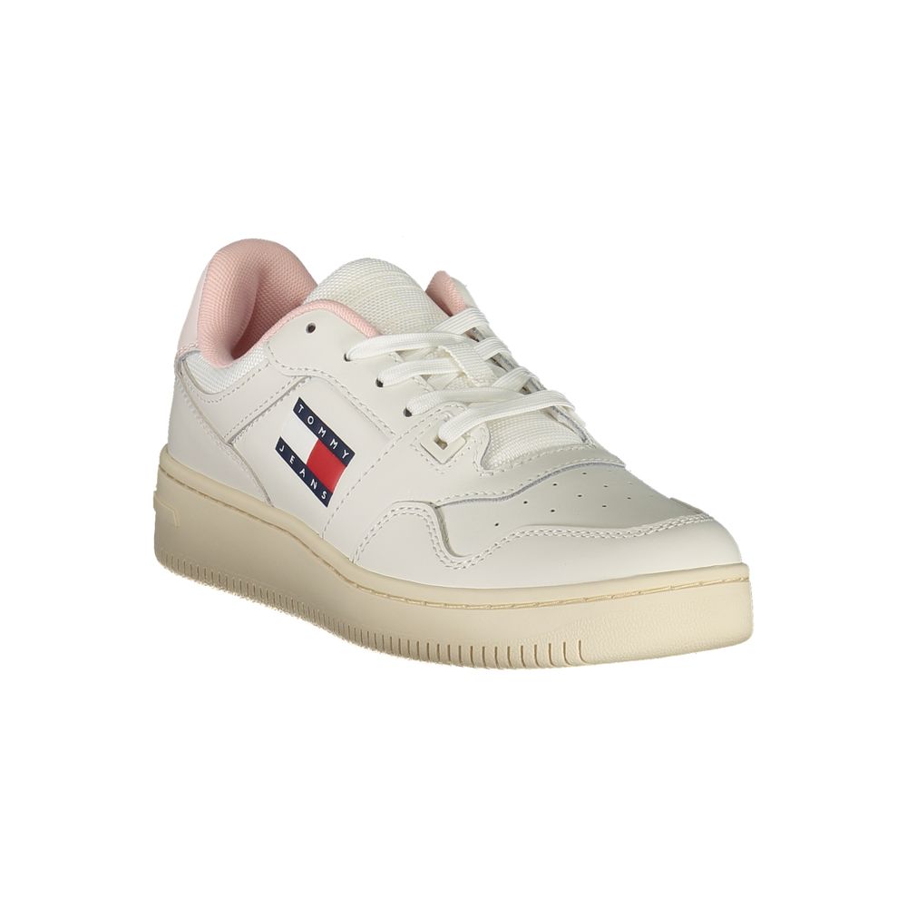 Tommy Hilfiger White Leather Women Sneaker - Beyzy Store - Tommy Hilfiger