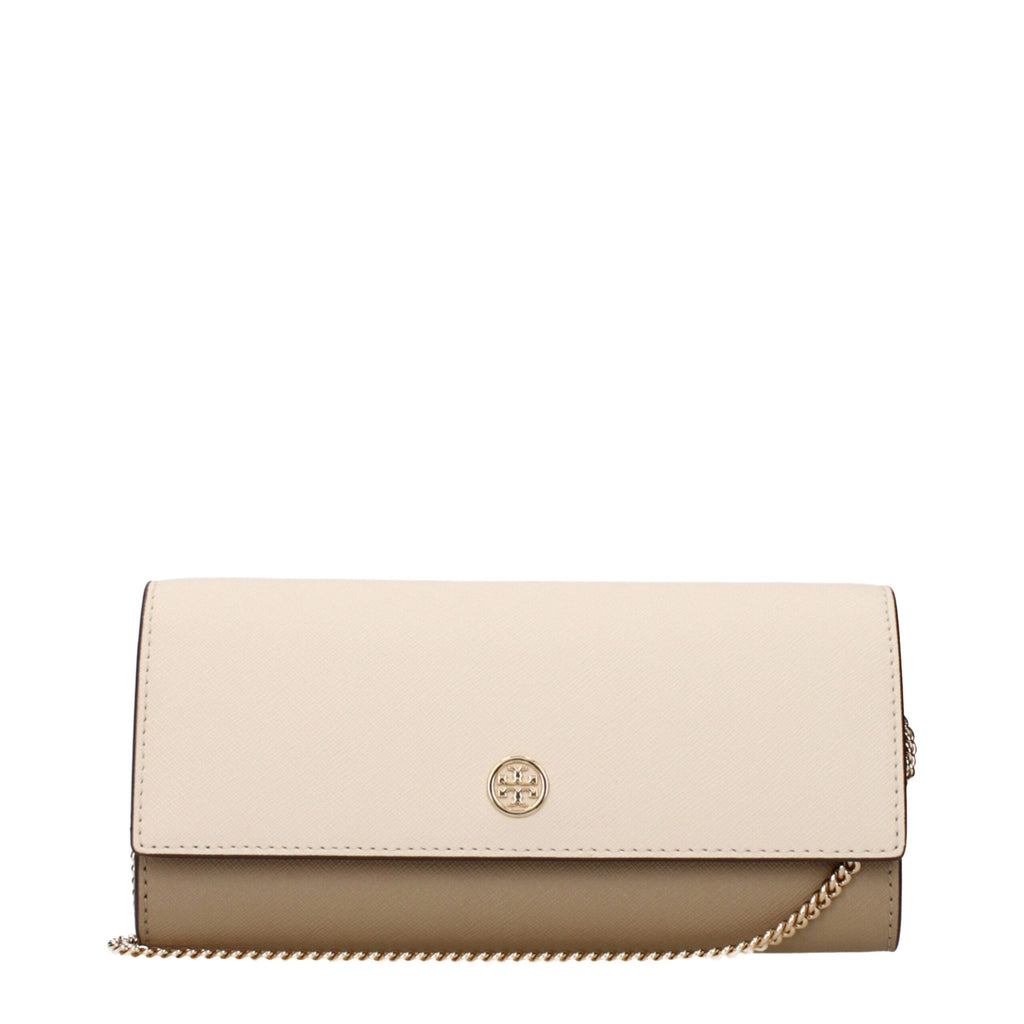 Tory Burch Beige Leather Clutch Bag - Beyzy Store - Tory Burch
