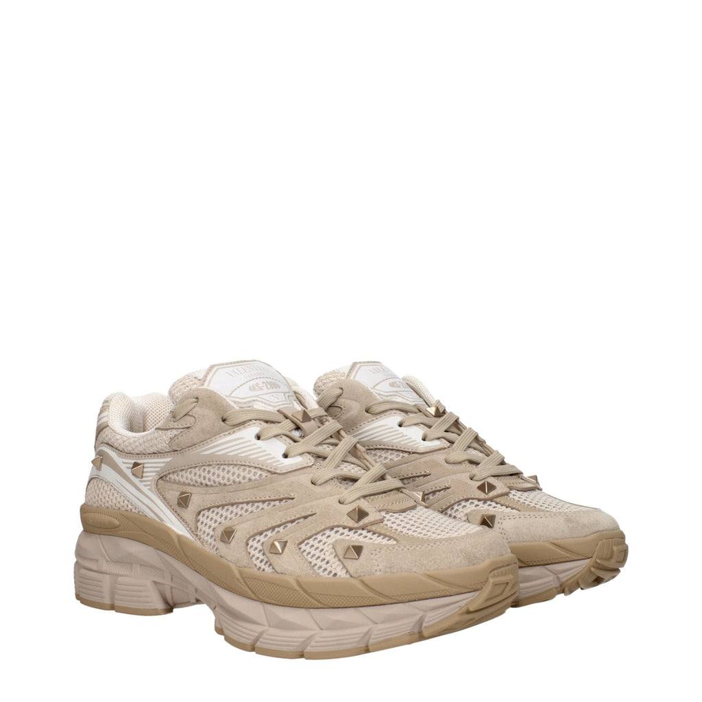Valentino Garavani Beige Fabric Sneakers - Beyzy Store - Valentino Garavani