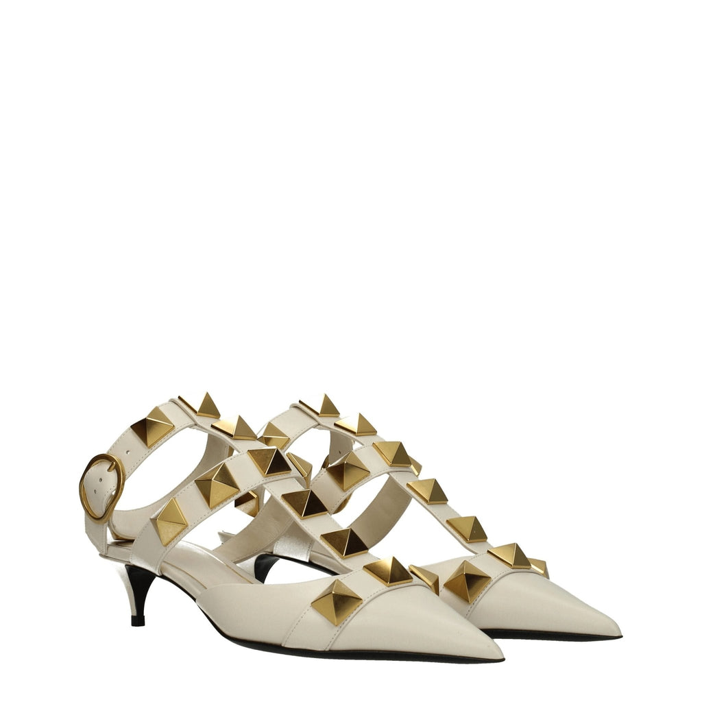 Valentino Garavani Beige Leather Sandal - Beyzy Store - Valentino Garavani