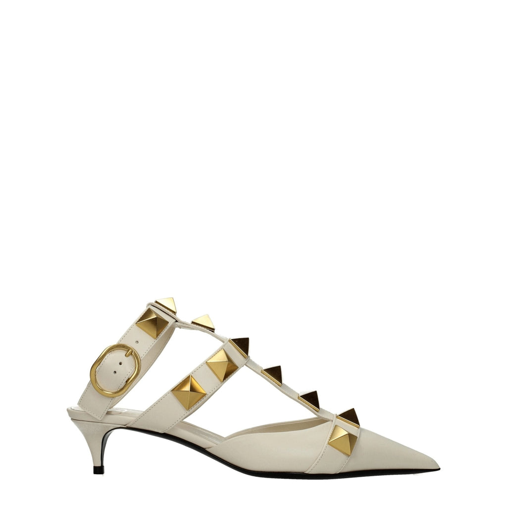 Valentino Garavani Beige Leather Sandal - Beyzy Store - Valentino Garavani