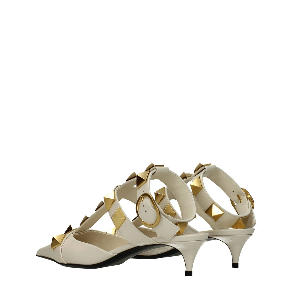 Valentino Garavani Beige Leather Sandal - Beyzy Store - Valentino Garavani