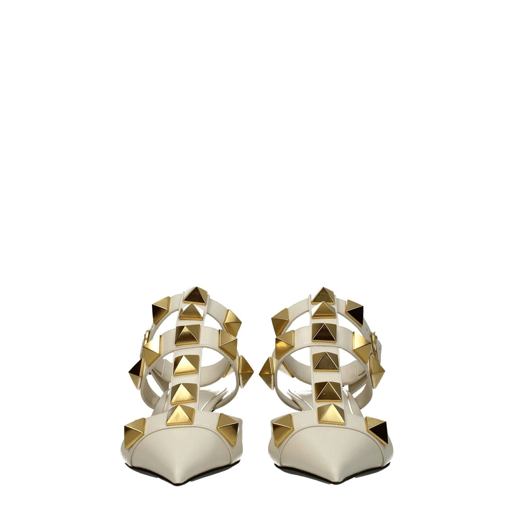 Valentino Garavani Beige Leather Sandal - Beyzy Store - Valentino Garavani