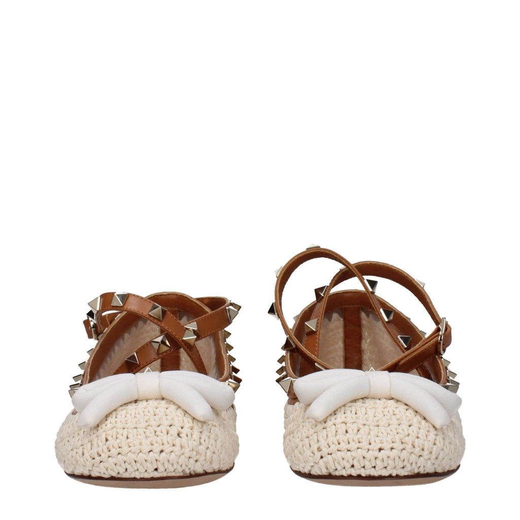 Valentino Garavani Beige Raffia Ballet Flat - Beyzy Store - Valentino Garavani
