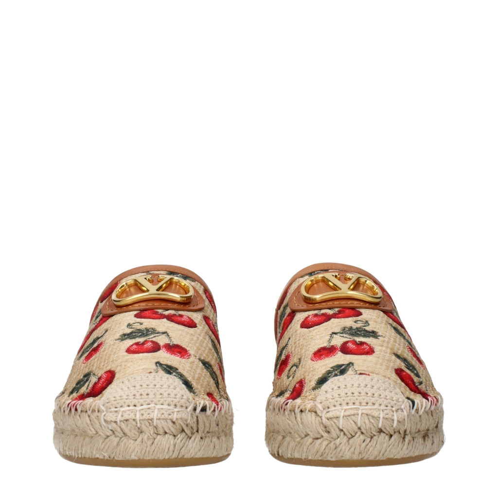 Valentino Garavani Beige Raffia Slippers Sandals - Beyzy Store - Valentino Garavani