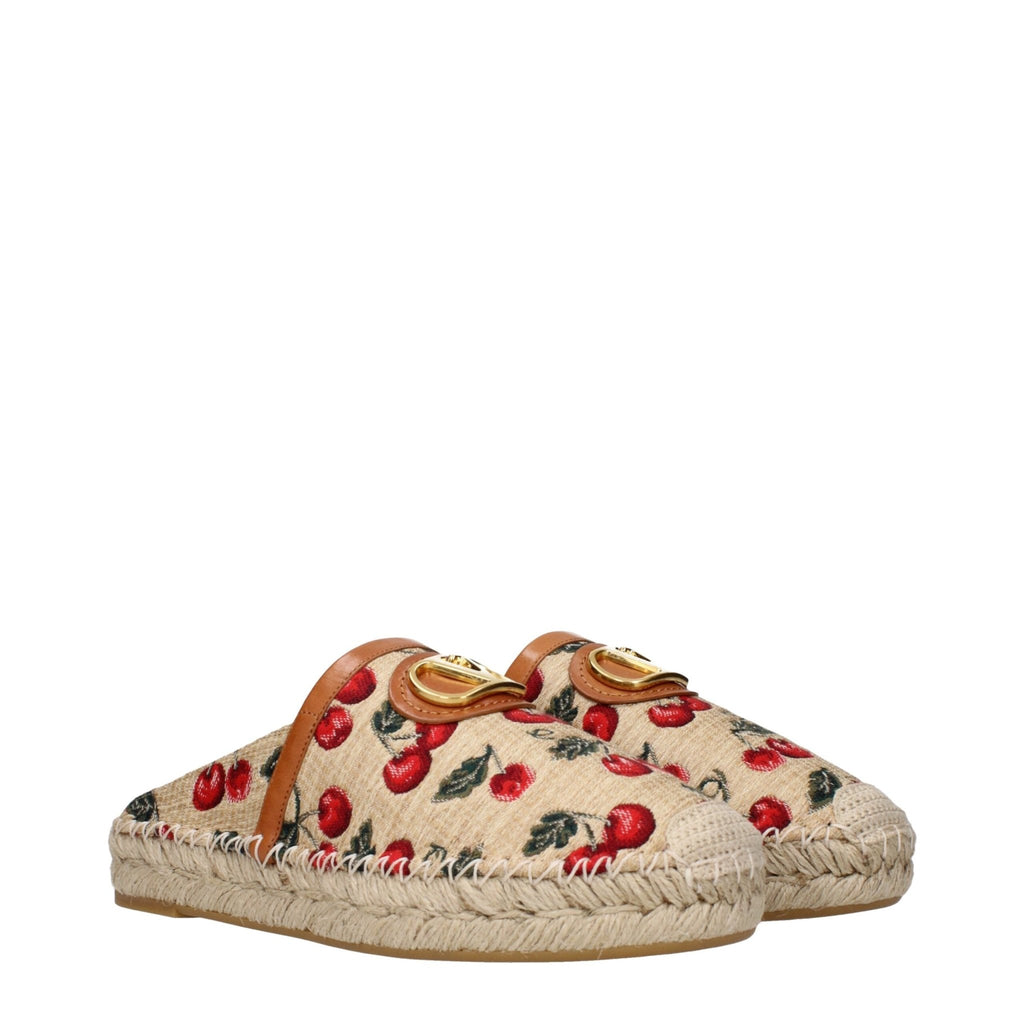 Valentino Garavani Beige Raffia Slippers Sandals - Beyzy Store - Valentino Garavani