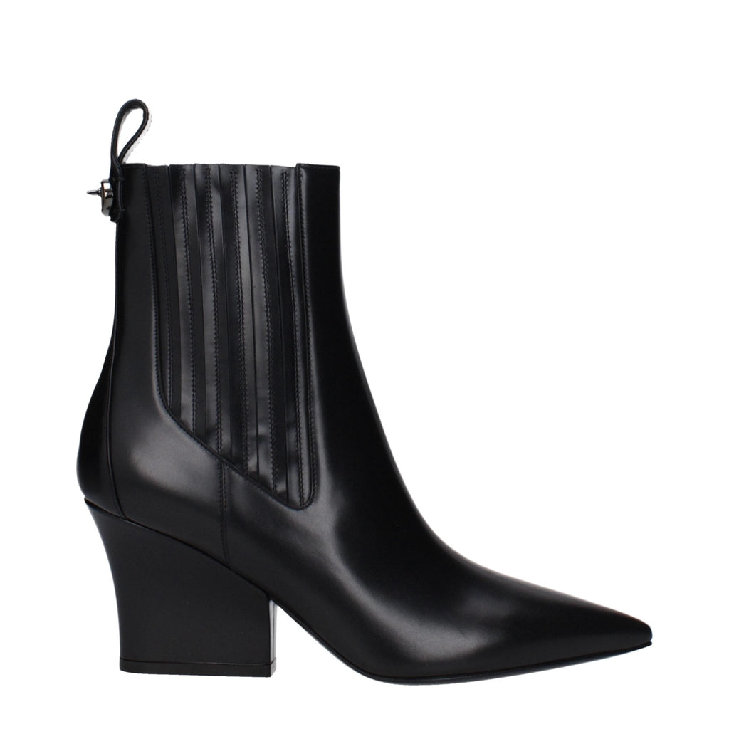 Valentino Garavani Black Leather Ankle - Beyzy Store - Valentino Garavani