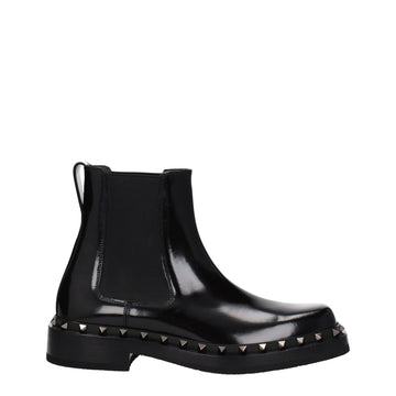 Valentino Garavani Black Leather Ankle - Beyzy Store - Valentino Garavani