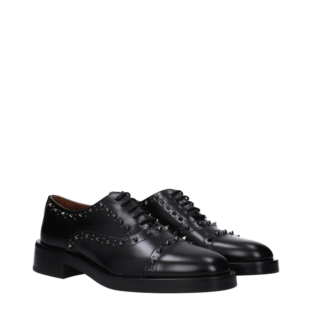 Valentino Garavani Black Leather Oxfords And Derby - Beyzy Store - Valentino Garavani