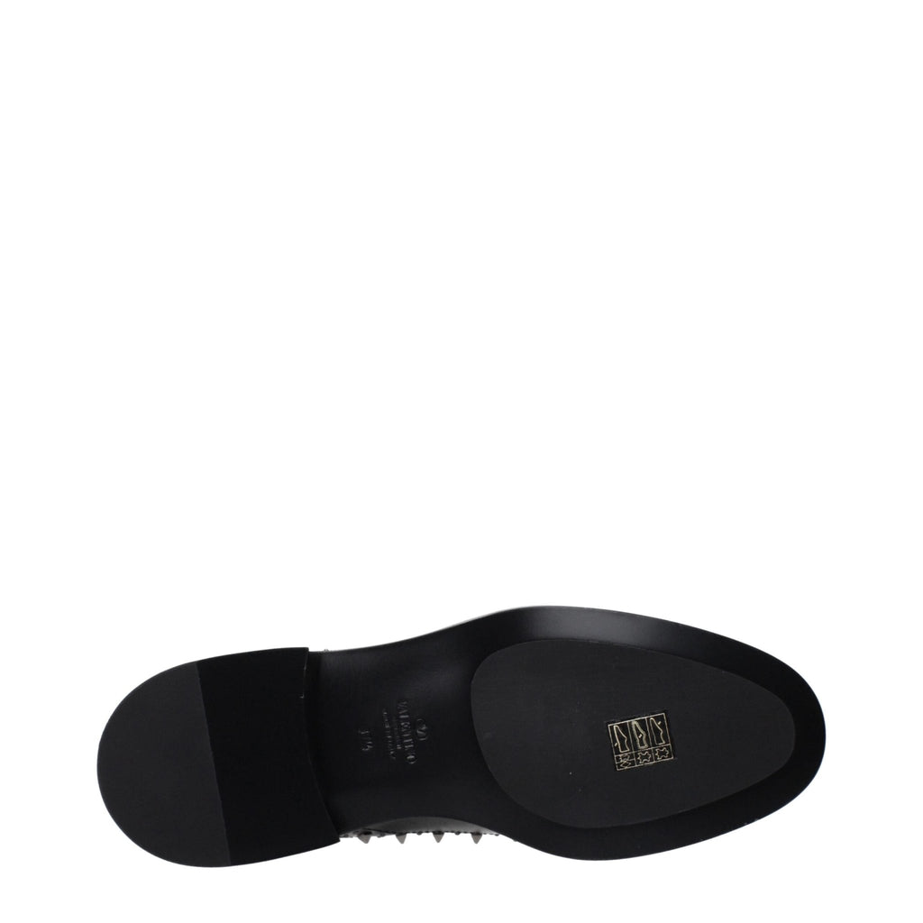 Valentino Garavani Black Leather Oxfords And Derby - Beyzy Store - Valentino Garavani