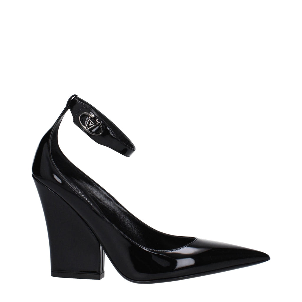 Valentino Garavani Black Leather Platforms Pumps - Beyzy Store - Valentino Garavani