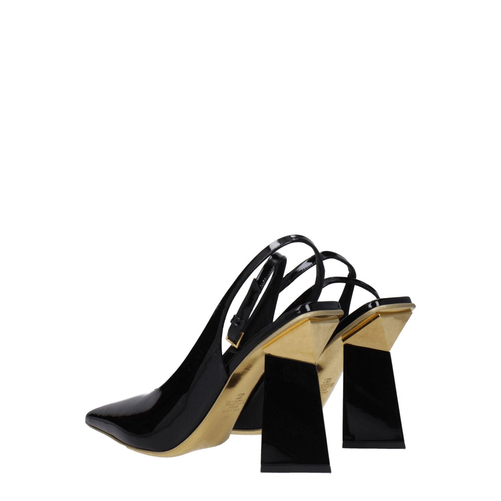 Valentino Garavani Black Leather Sandal - Beyzy Store - Valentino Garavani