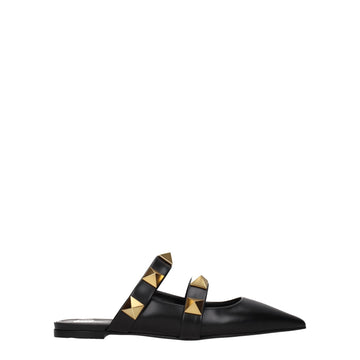 Valentino Garavani Black Leather Sandal - Beyzy Store - Valentino Garavani