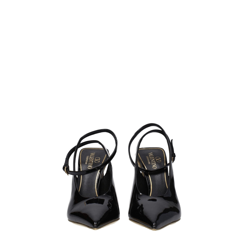 Valentino Garavani Black Leather Sandal - Beyzy Store - Valentino Garavani