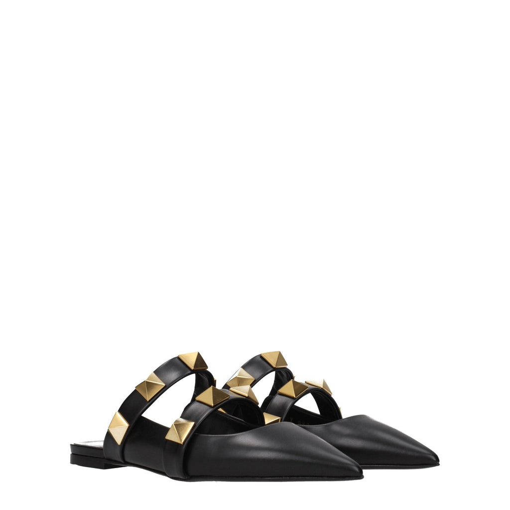 Valentino Garavani Black Leather Sandal - Beyzy Store - Valentino Garavani