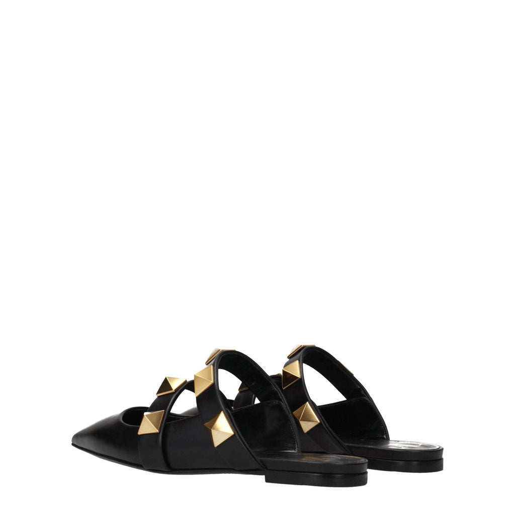 Valentino Garavani Black Leather Sandal - Beyzy Store - Valentino Garavani