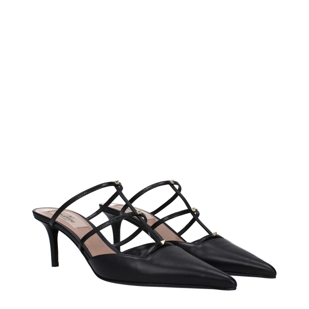 Valentino Garavani Black Leather Sandal - Beyzy Store - Valentino Garavani
