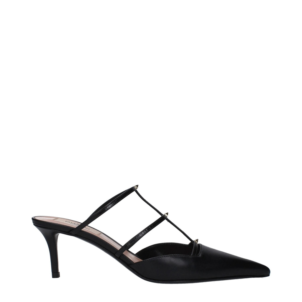 Valentino Garavani Black Leather Sandal - Beyzy Store - Valentino Garavani