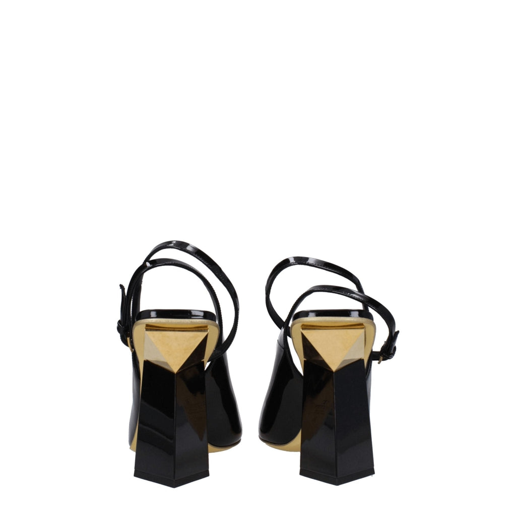 Valentino Garavani Black Leather Sandal - Beyzy Store - Valentino Garavani