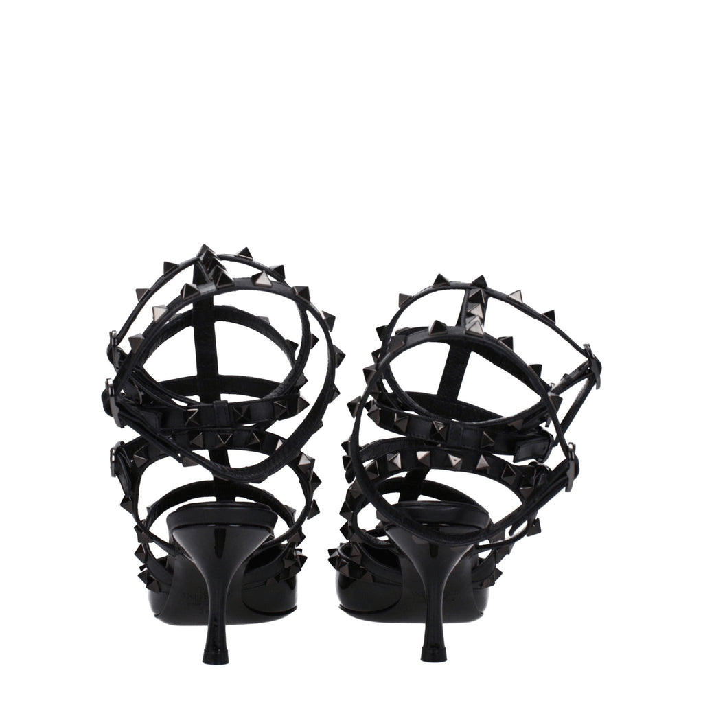 Valentino Garavani Black Leather Sandal - Beyzy Store - Valentino Garavani