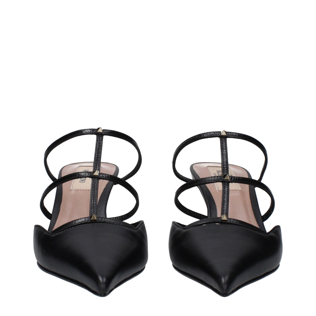 Valentino Garavani Black Leather Sandal - Beyzy Store - Valentino Garavani